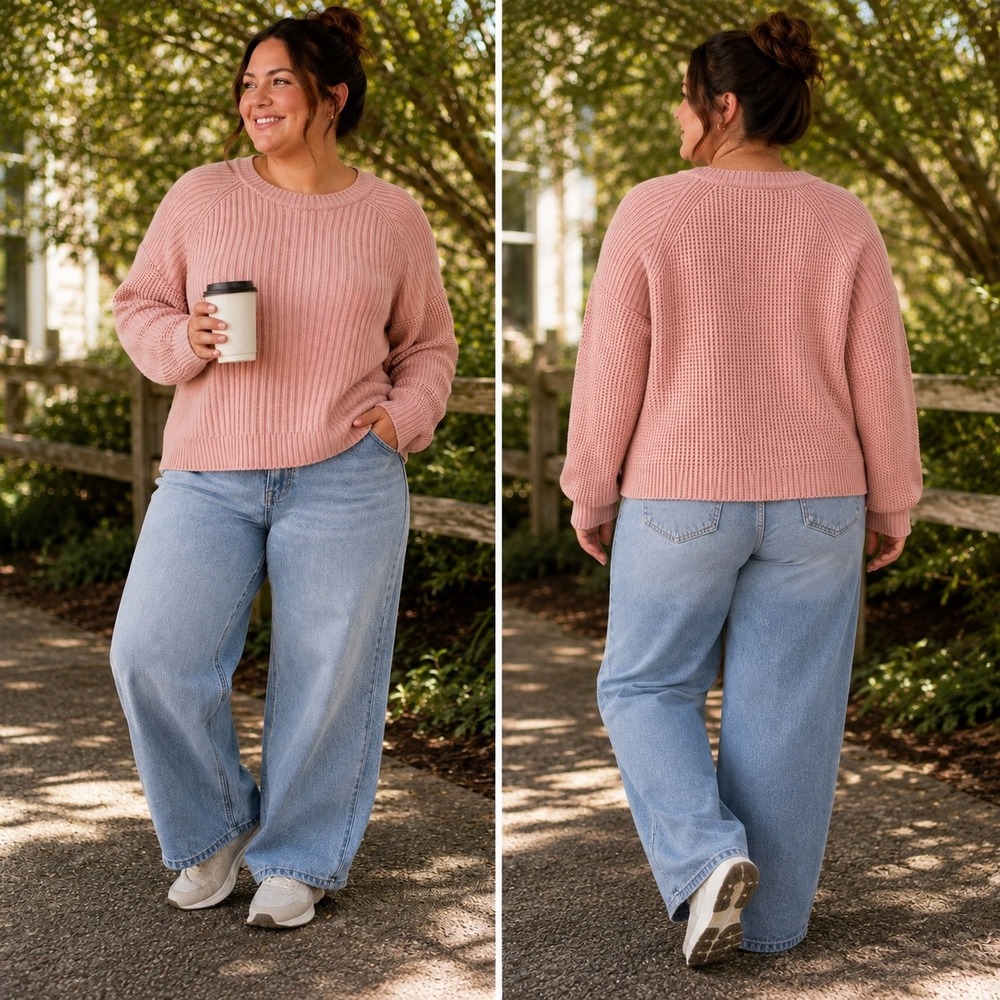 Athleta Layover Crew Neck Merino Wool Sweater Women's Plus 3X Orchid Pink NWOT
